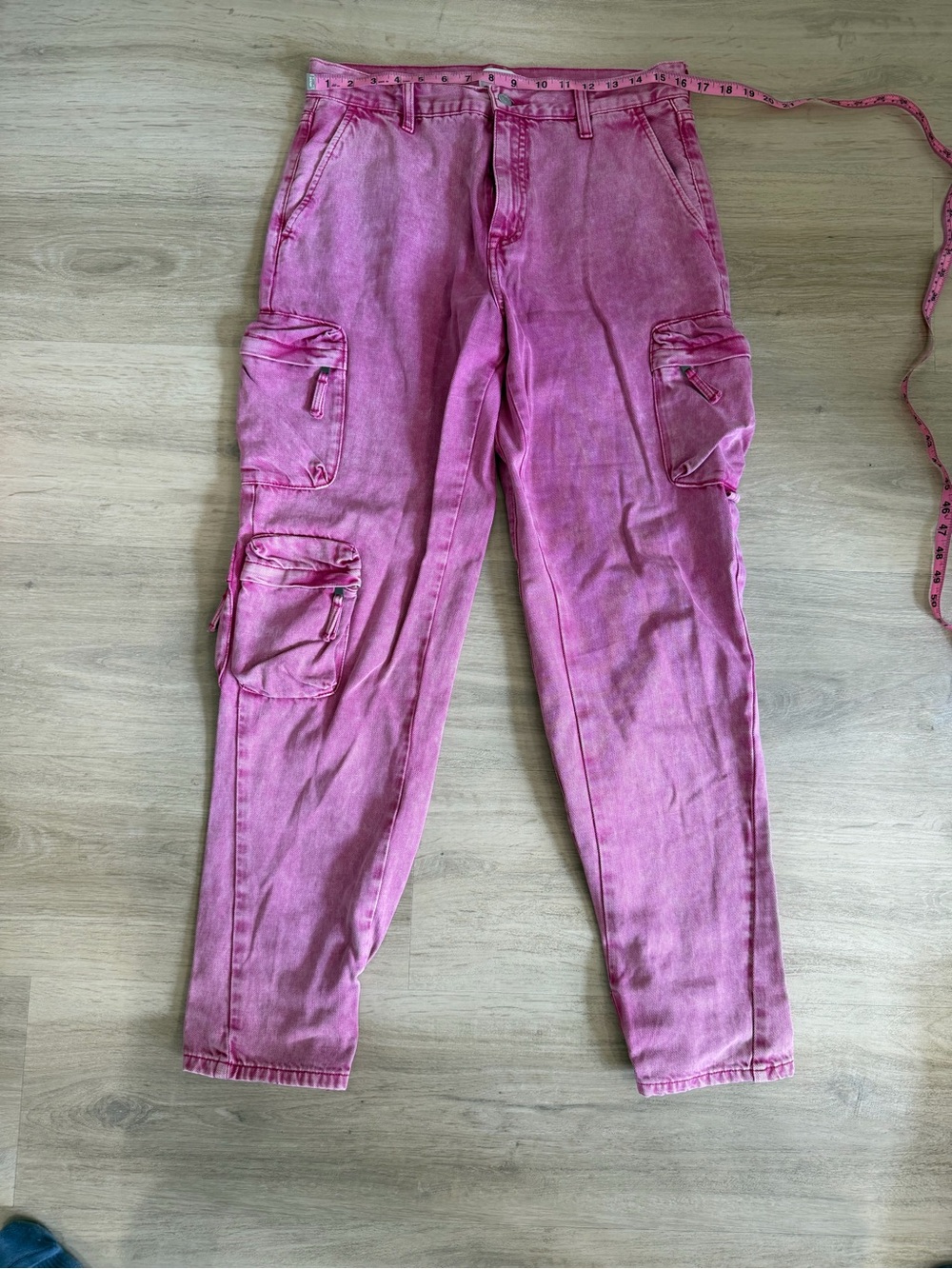 pistola Pink Washed Cargo Boyfriend Jeans